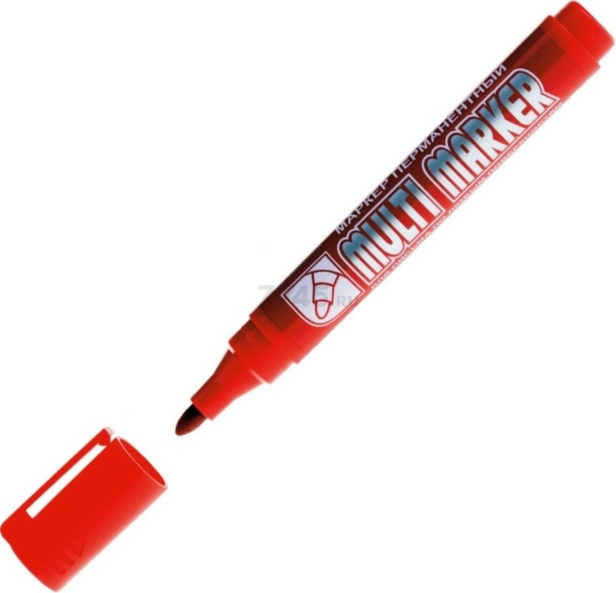 Маркер перманентный фетровый CROWN Multi Marker красный (CPM-800Red)
